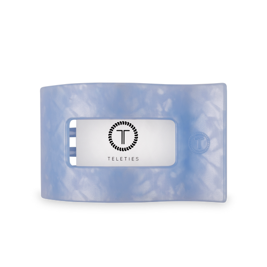 TELETIES - Flat Rectangle Hair Clip | Large | Blue Lagoon