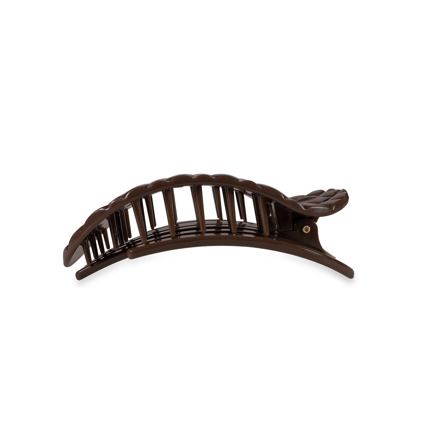 TELETIES - Flat Round Hair Clip | Medium | Truly Taupe Quilted