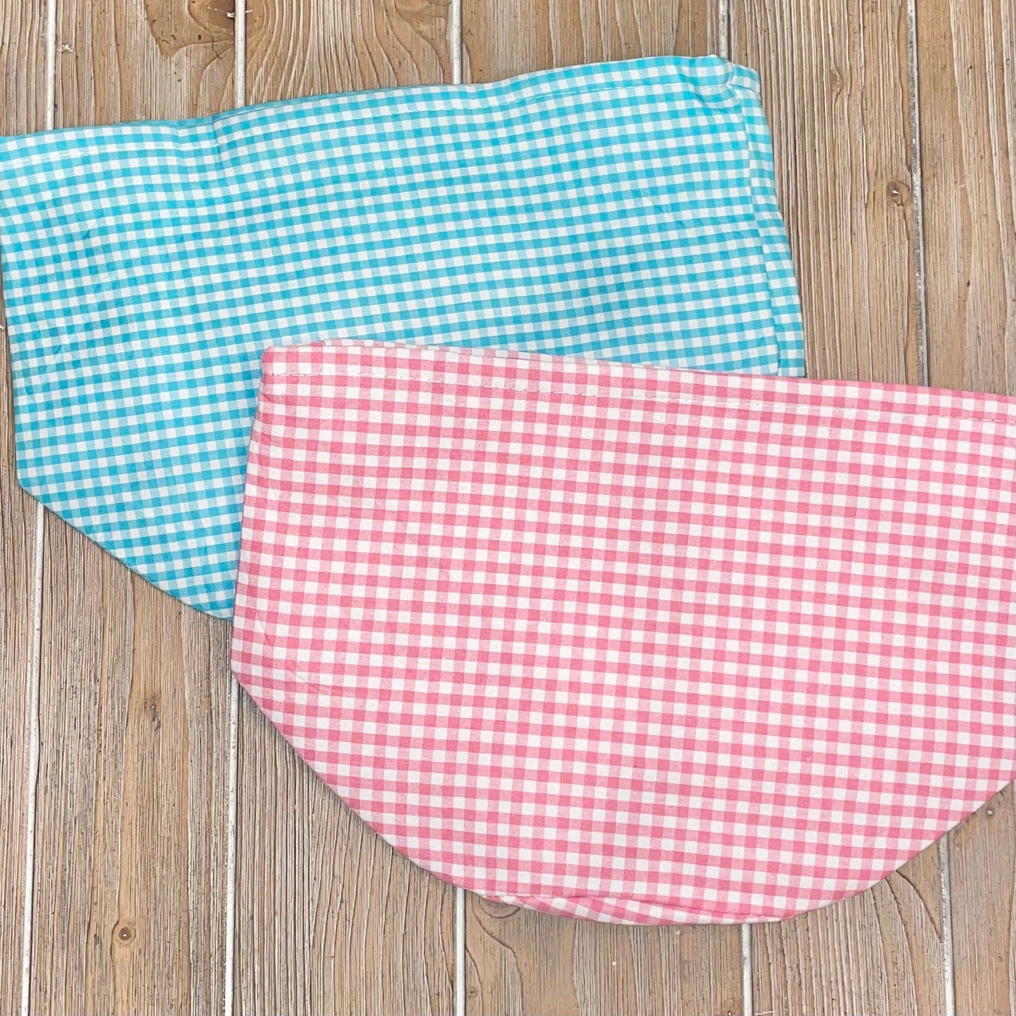 Love That Cotton - Gingham/Seersucker Bucket Bag - Easter Basket  with Egg Embroidery