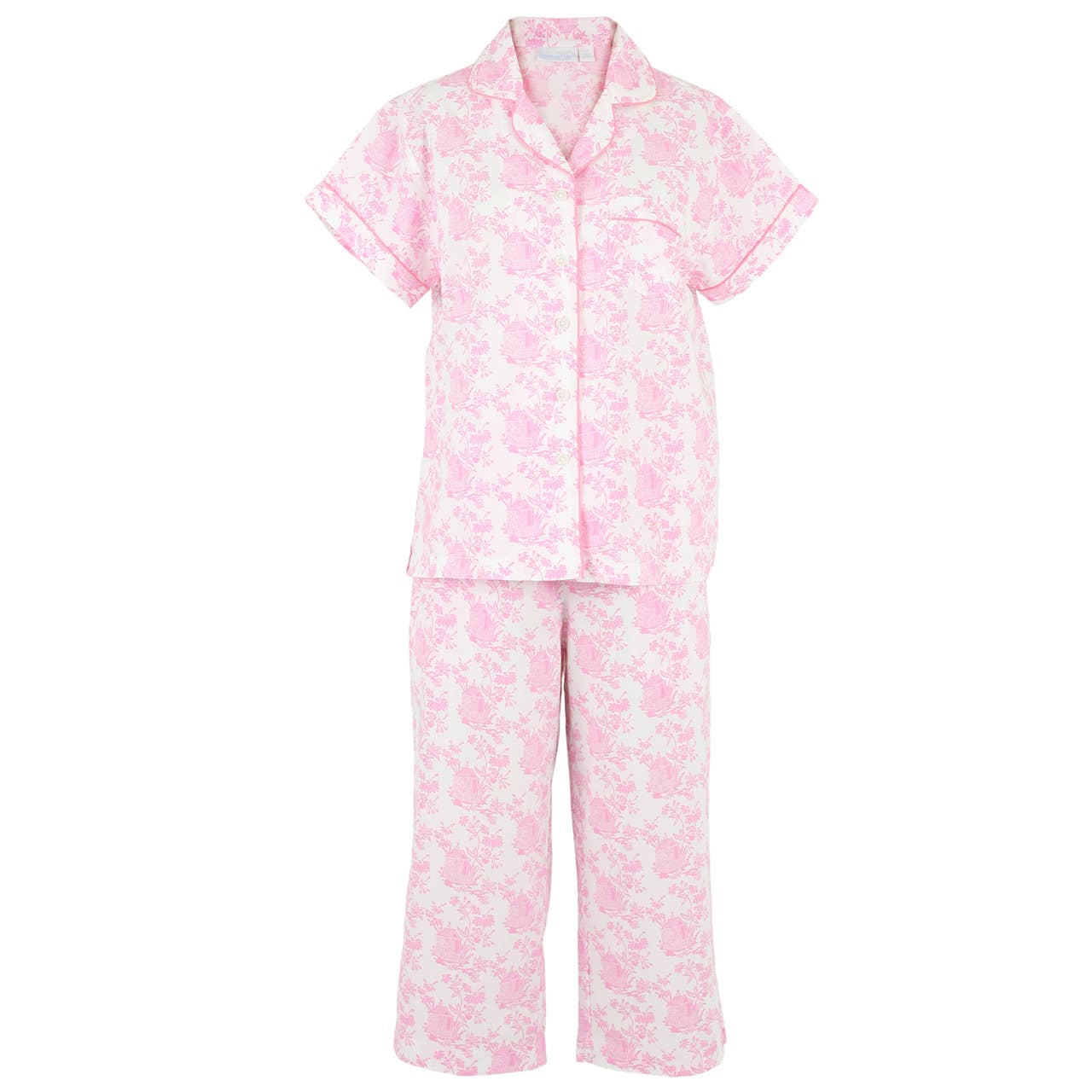Needham Lane - Pagoda Pink Short Sleeve Capri Pajamas