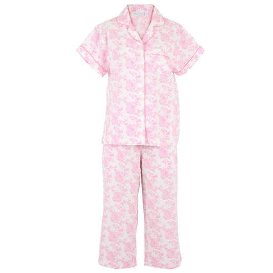 Needham Lane - Pagoda Pink Short Sleeve Capri Pajamas