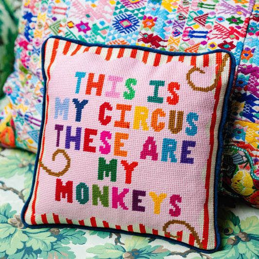This  is My Circus Needlepoint Pillow
