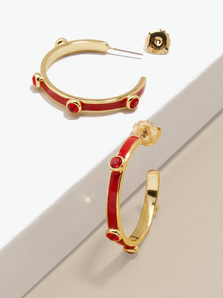 ZENZII Jewelry - Enamel Hoop Earring with Crystals