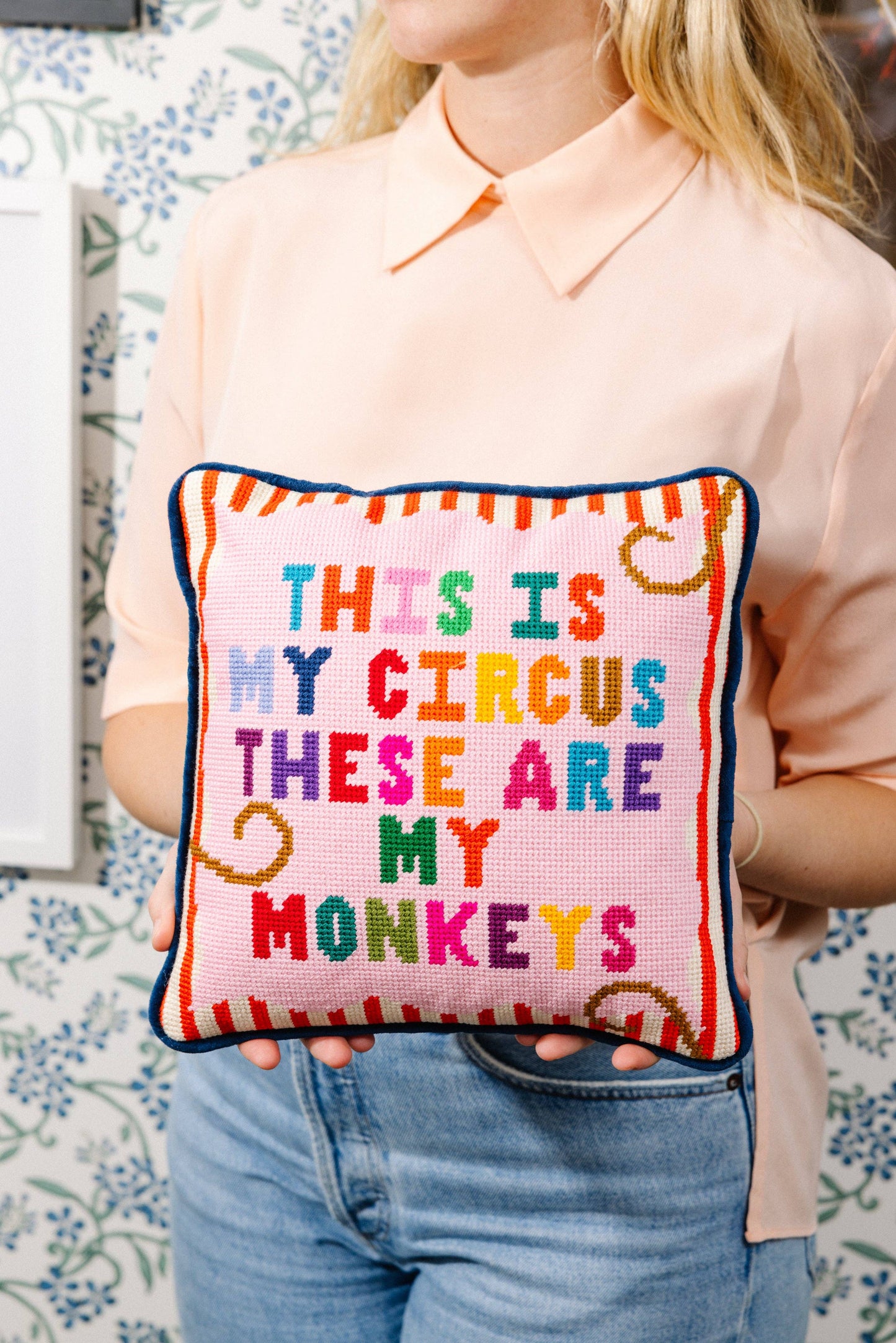 This  is My Circus Needlepoint Pillow