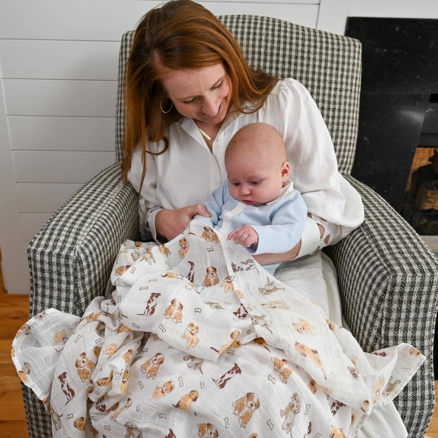 LollyBanks - Woof Woof Baby Muslin Swaddle Blanket