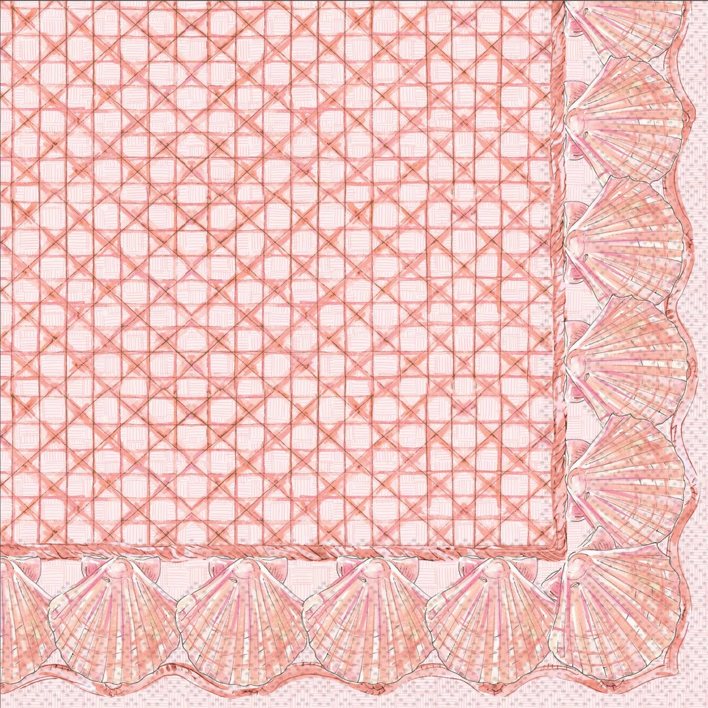 Boston International - Paper Cocktail Napkins 20 Ct Coral Shells Rosanne Beck