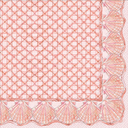 Boston International - Paper Cocktail Napkins 20 Ct Coral Shells Rosanne Beck