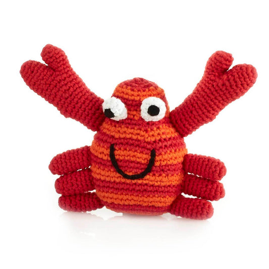 Pebble - Plush Crab Rattle - Red
