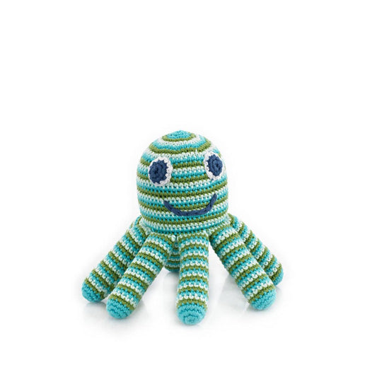 Pebble - Plush Ocean Toy - Green Octopus Rattle