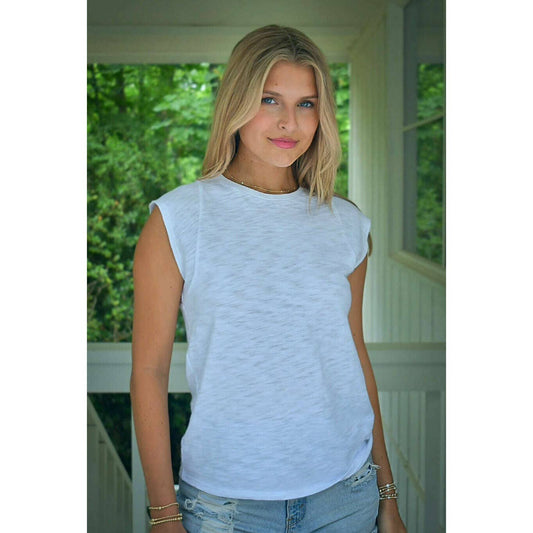 erin gray - Tyler Casual Muscle Tee in White