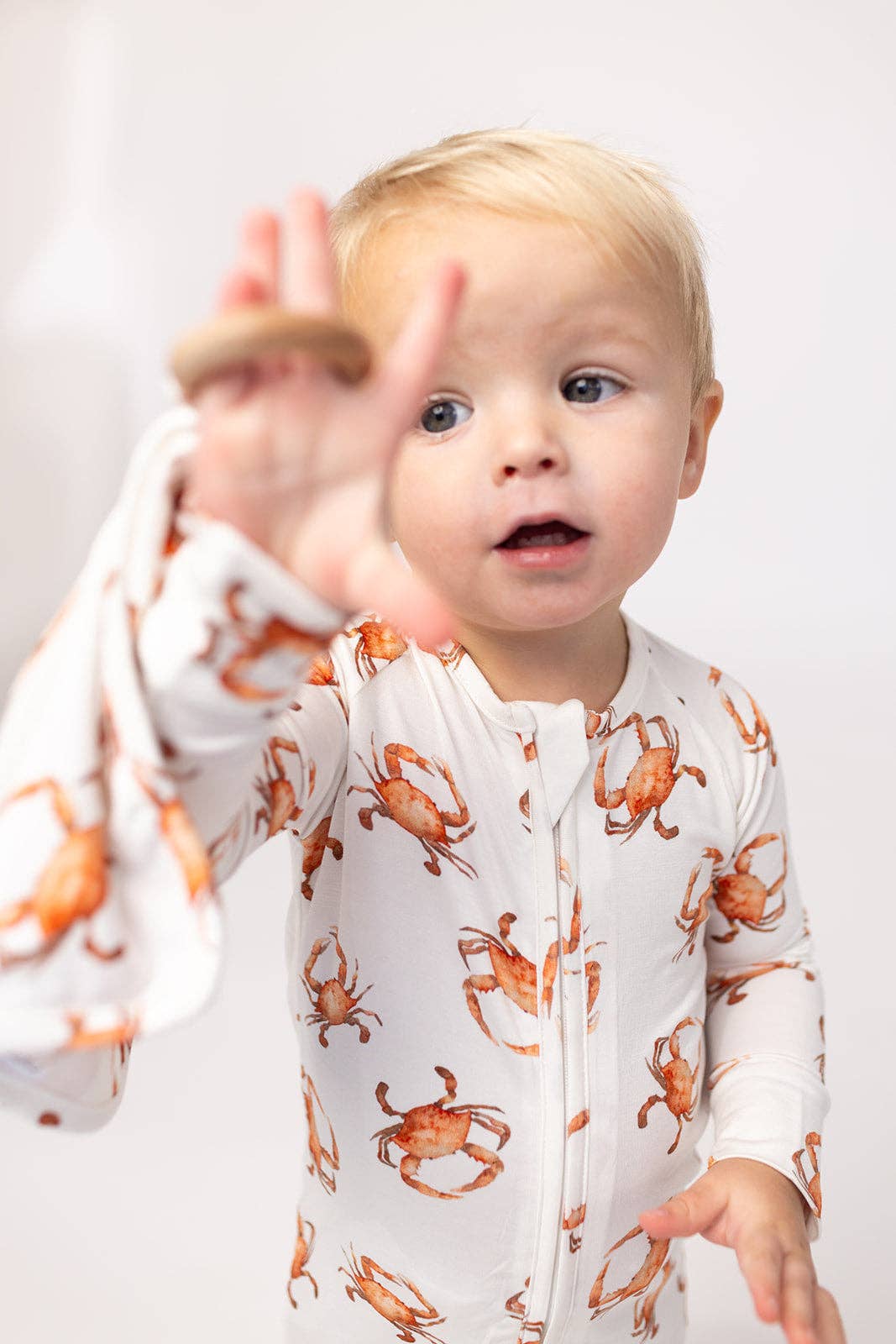 Southern Slumber - Orange Crab Double Zipper Bamboo Infant Sleeper