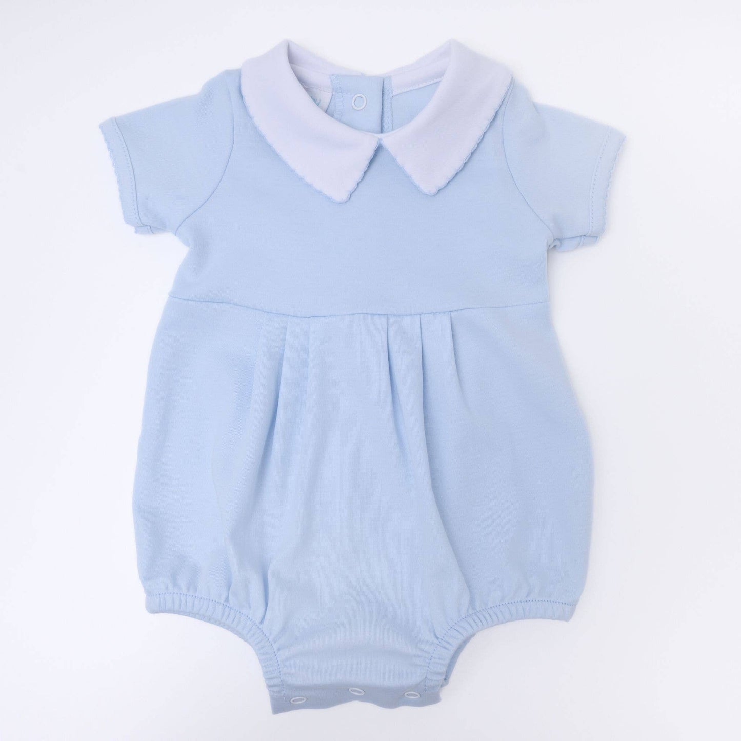 Magnolia Baby - Essentials Solid Collared  Baby Bubble - Blue