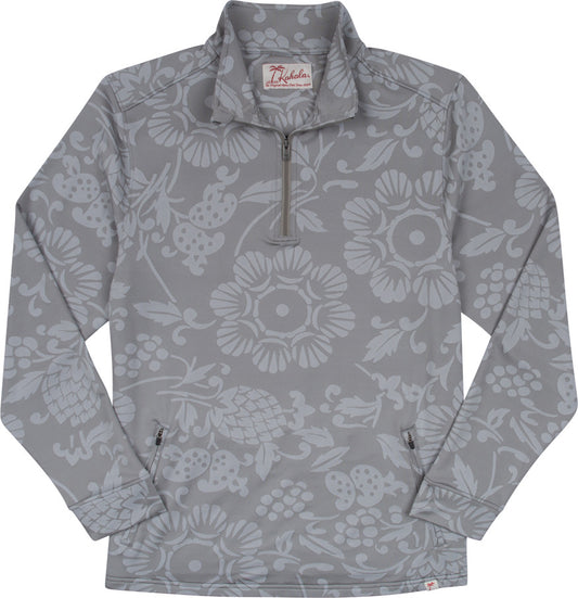 Kahala Duke's Pareo LS Quarter Zip - Grey