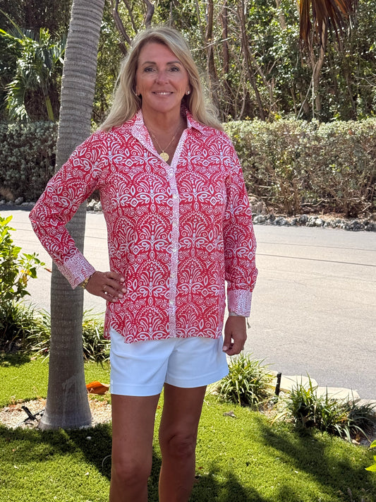 Sigrid Olsen - Palazzo Button Down Ladies Shirt