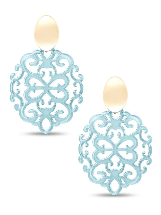 ZENZII Jewelry - Modern Damask Pattern Resin Drop Earring
