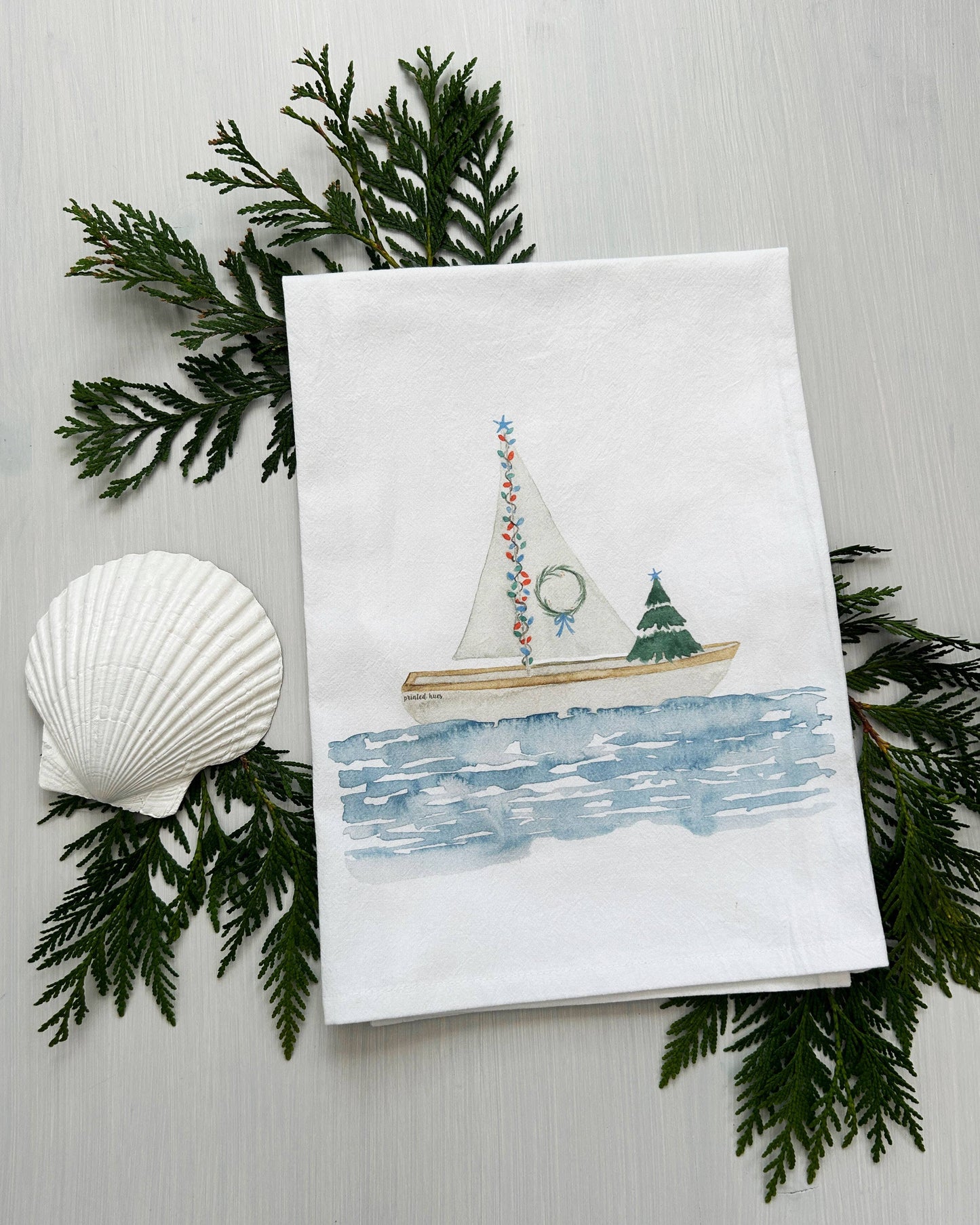 Holiday Flotilla Tea Towel