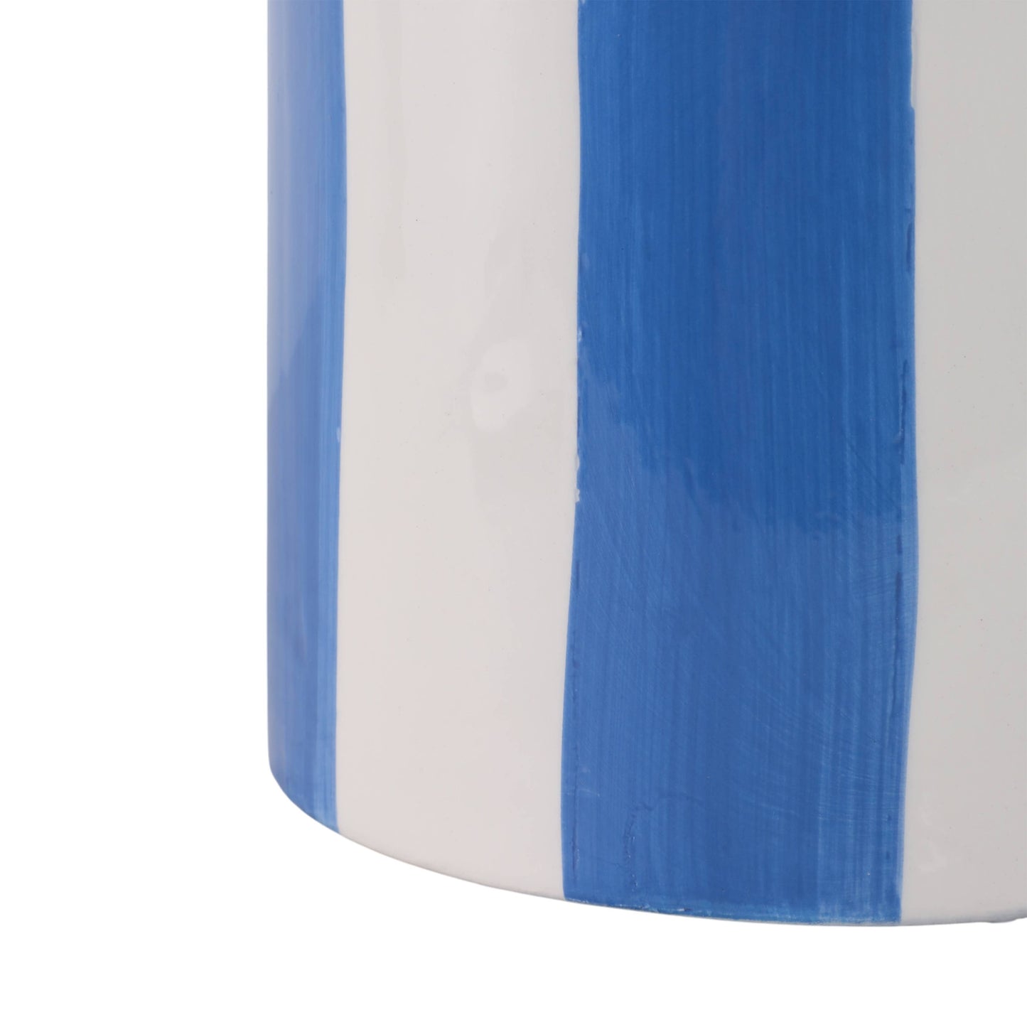 Sagebrook Home - Planters Set of 2 - Blue Ceramic Striped Scallop, 6/8 in.