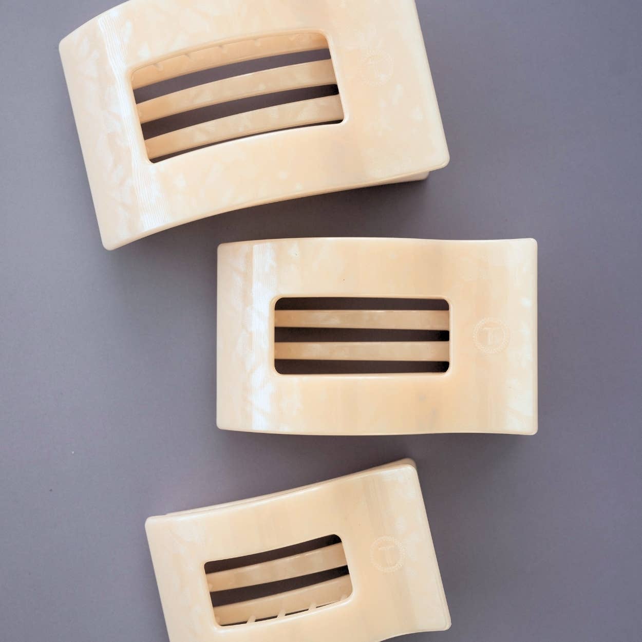 TELETIES - Flat Rectangle Hair Clip | Large | Soft Surf