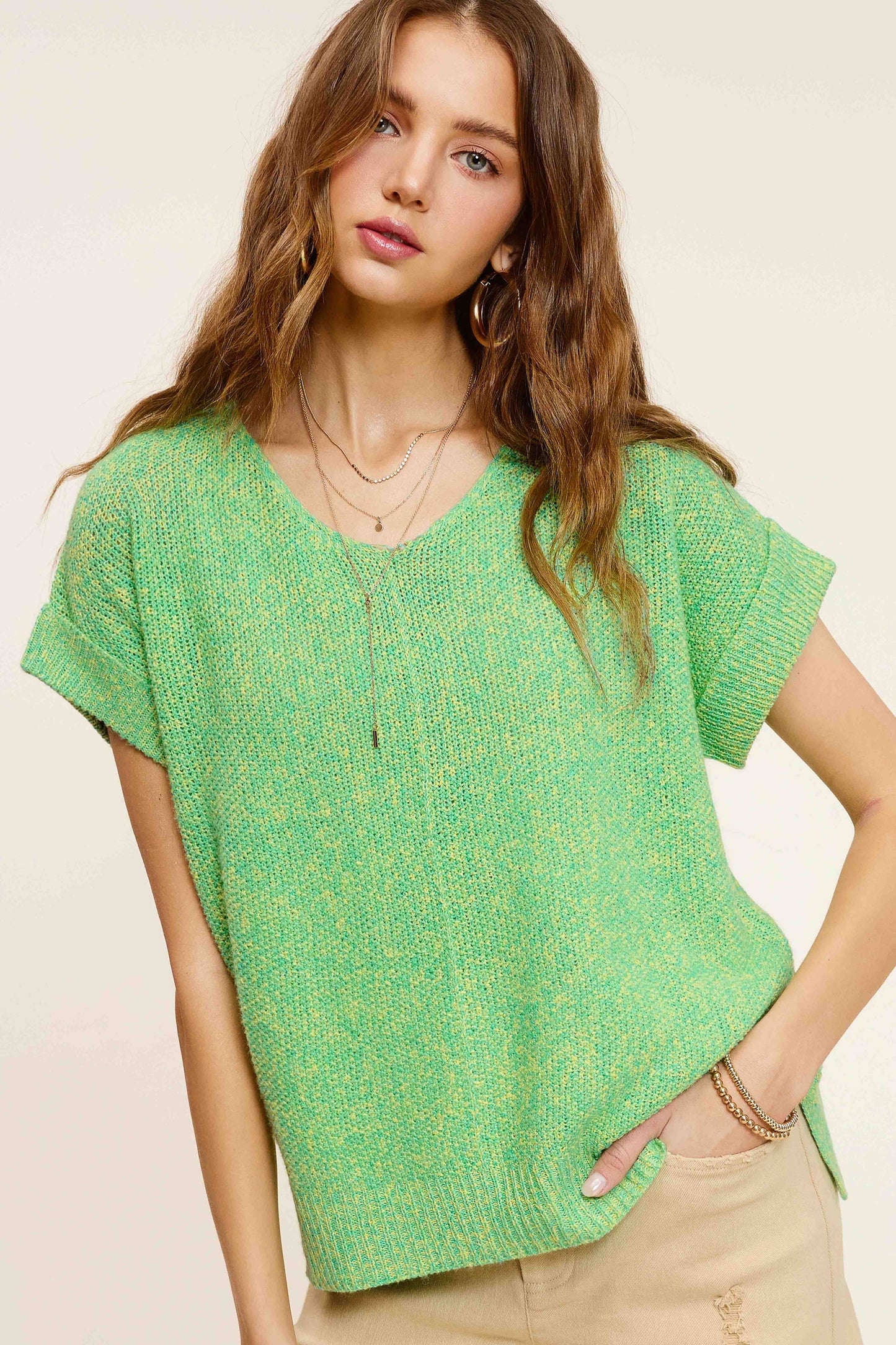 La Miel - Soft Lightweight Loose Fit Textured Pullover Sweater