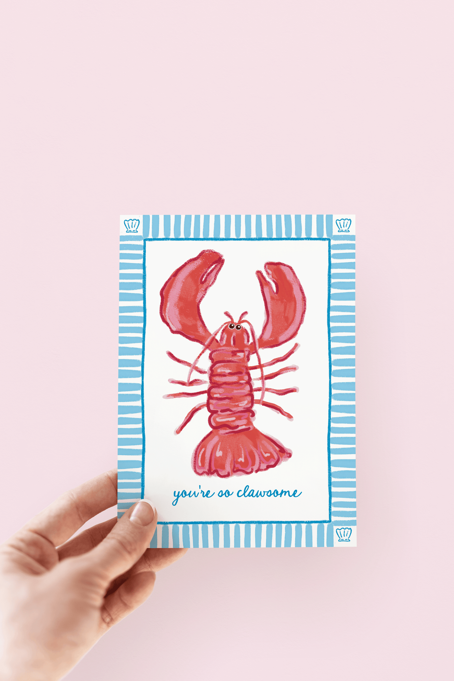 The Shelley Society - You're So Clawsome Lobster Beach Coastal Greeting Card