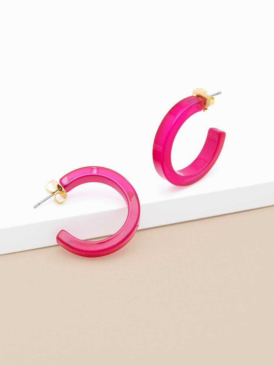 ZENZII Jewelry - Small Resin Open Hoop Earring
