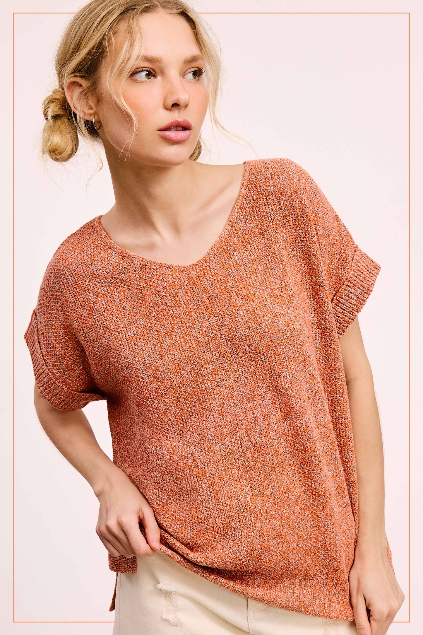 La Miel - Soft Lightweight Loose Fit Textured Pullover Sweater