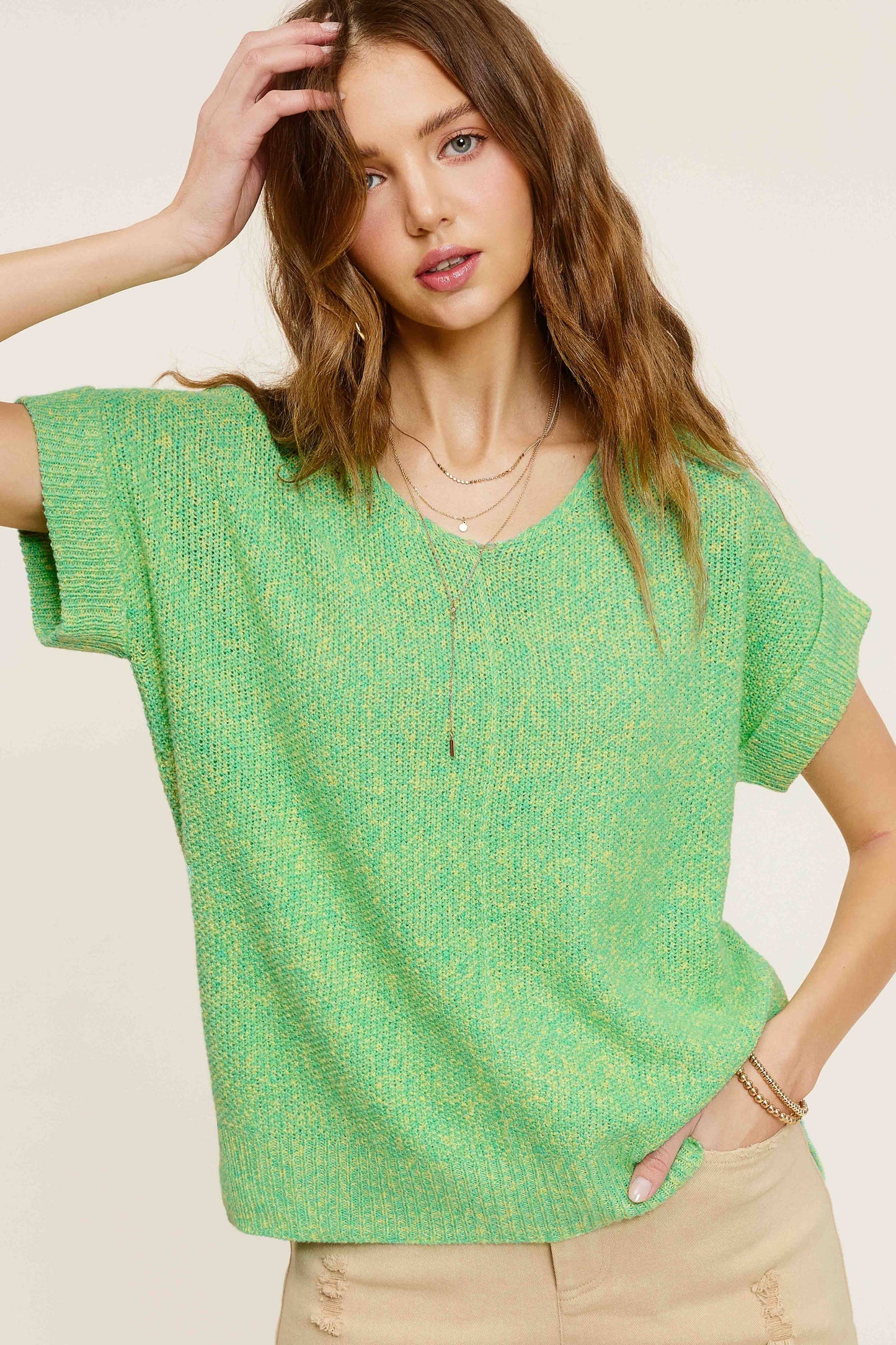 La Miel - Soft Lightweight Loose Fit Textured Pullover Sweater