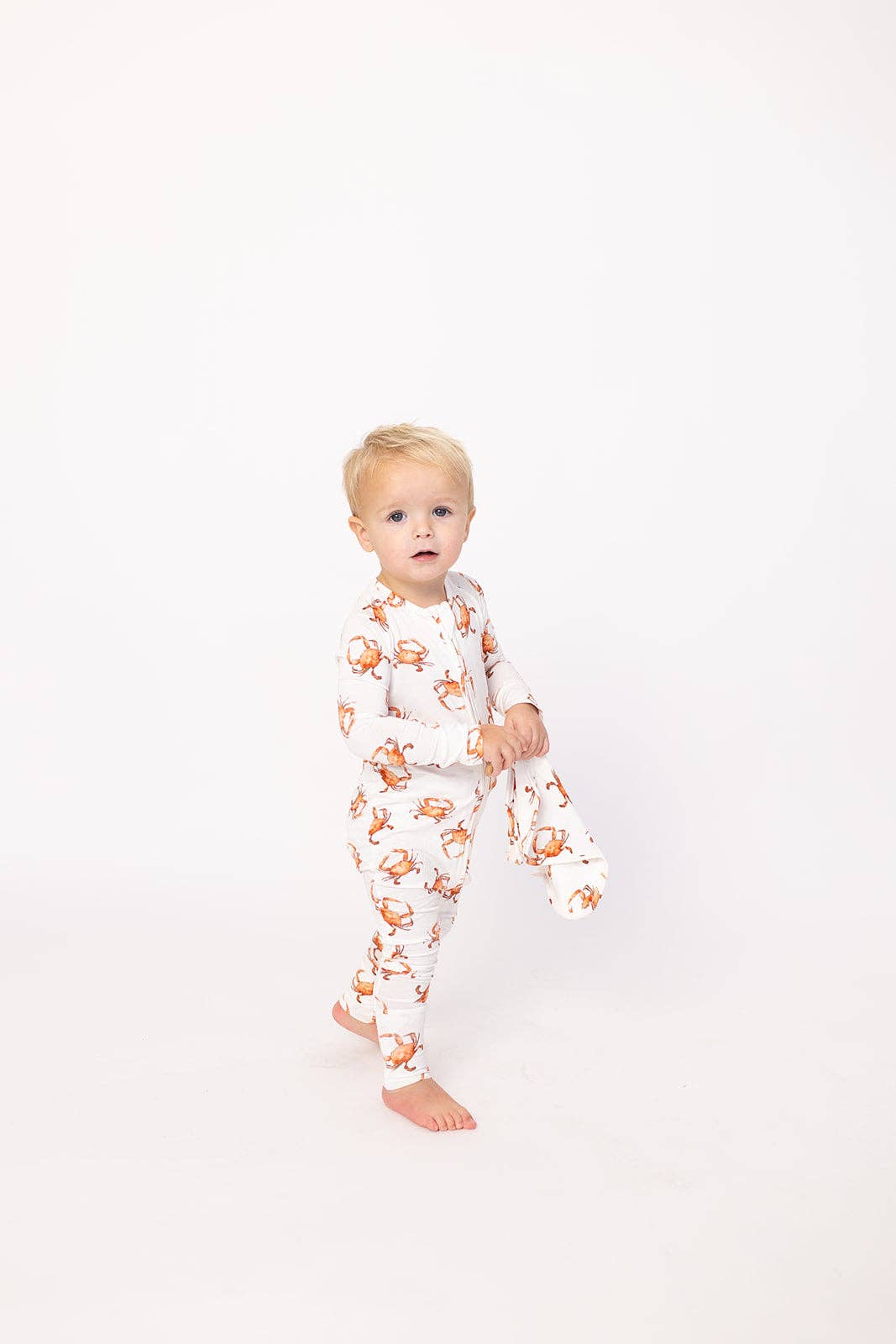Southern Slumber - Orange Crab Double Zipper Bamboo Infant Sleeper