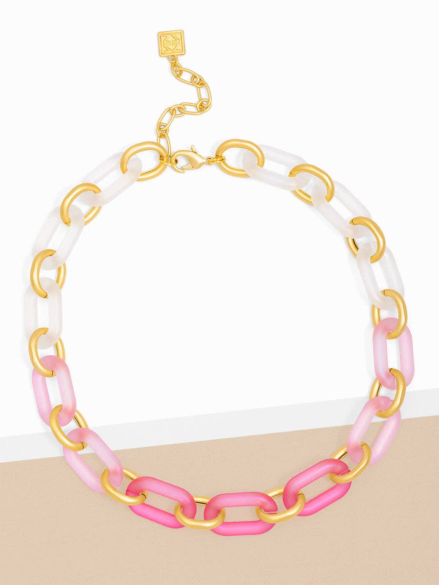 ZENZII Jewelry - Multi-Color Resin Oval Links Collar Necklace