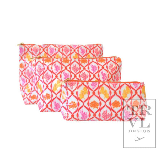 TRVL Design - Luxe Gloss Trio Bags - Red Coral