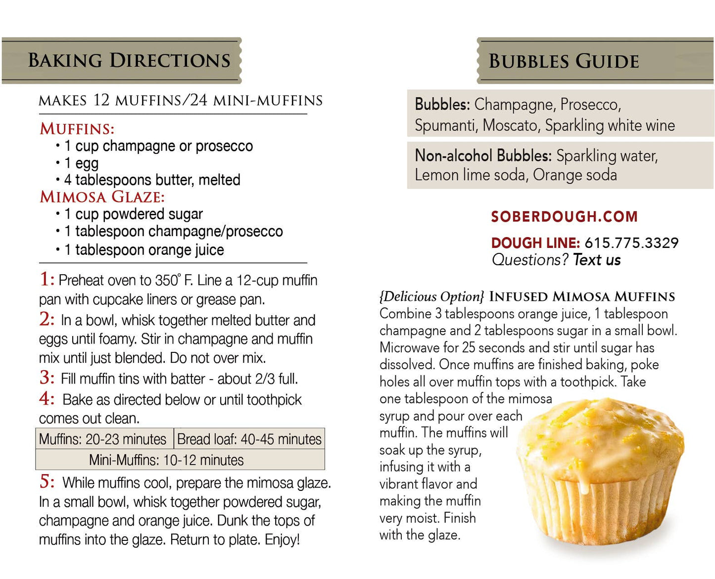 Soberdough - Mimosa Muffins - Half Case