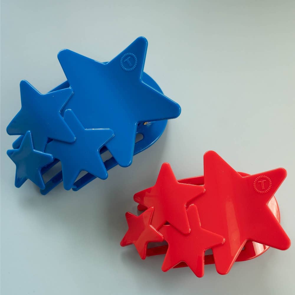TELETIES - Flat Hair Clip | Large | Blue Shooting Star