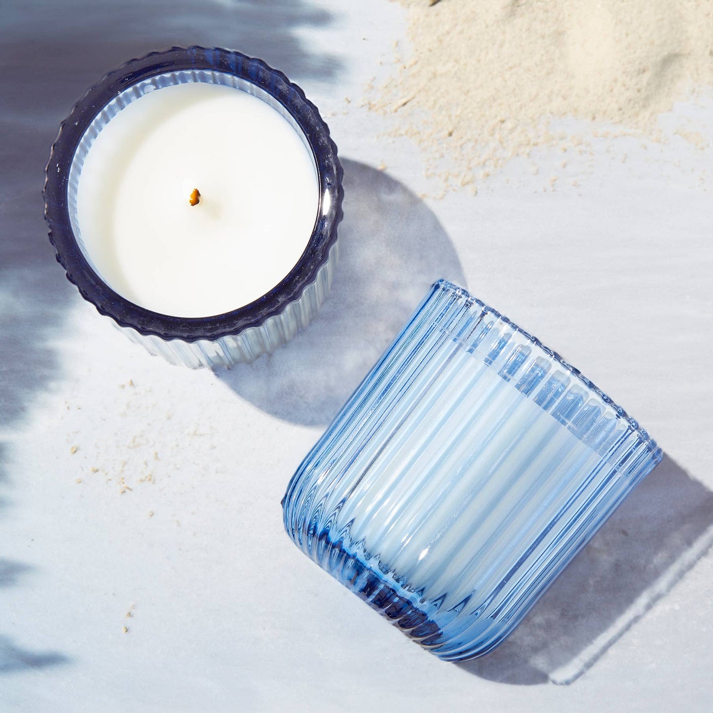 Hillhouse Naturals/Field+Fleur - Beach Wood 1 Wick Colored Glass Candle 8oz Ctn.6