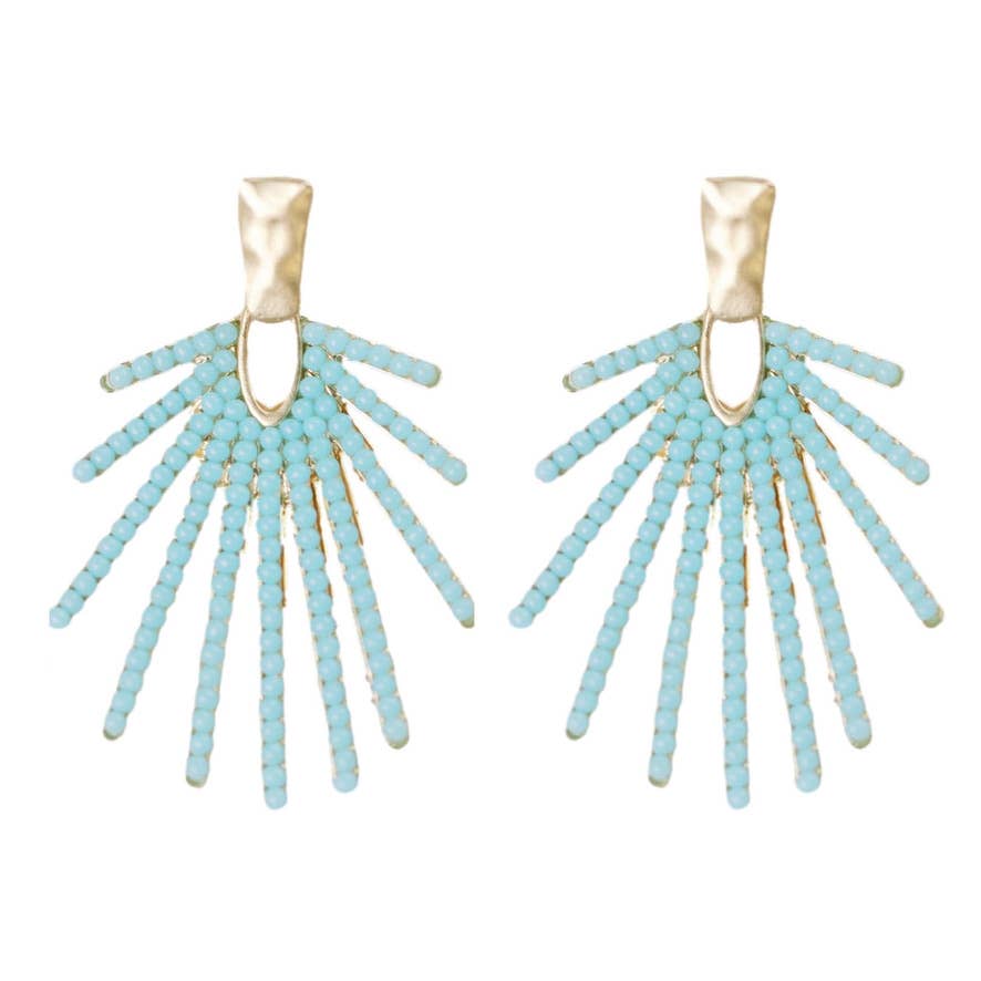 St Armands Designs of Sarasota - Light Turquoise Sunburst Statement Drop Earrings