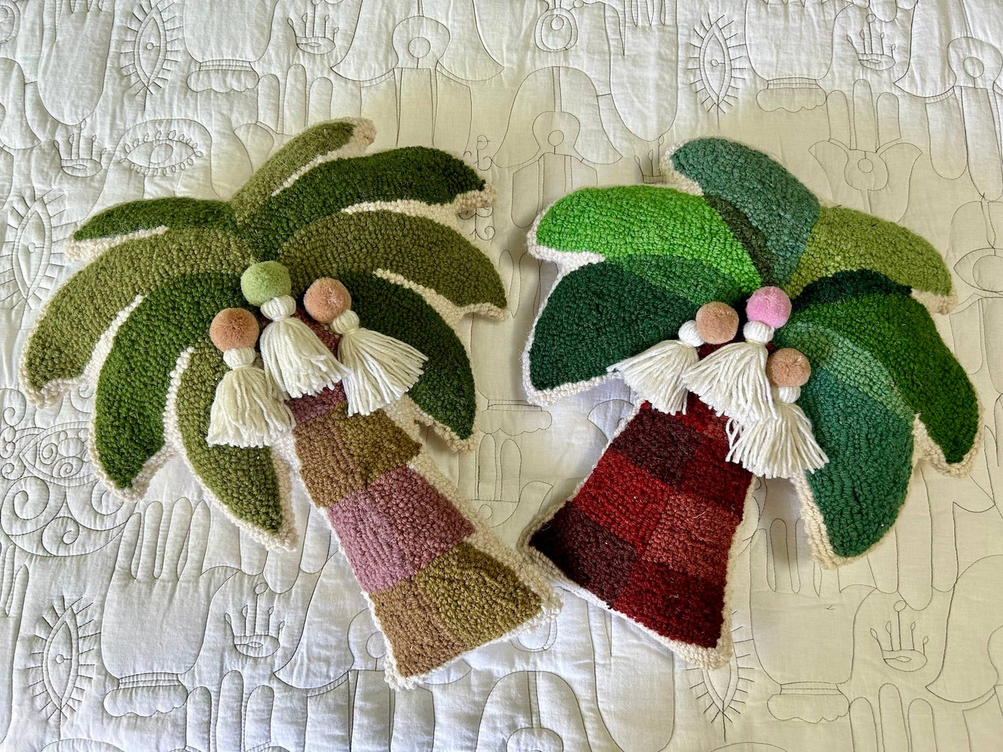 Peking Handicraft- Palmita Hook Pillow w/Pom Tassels