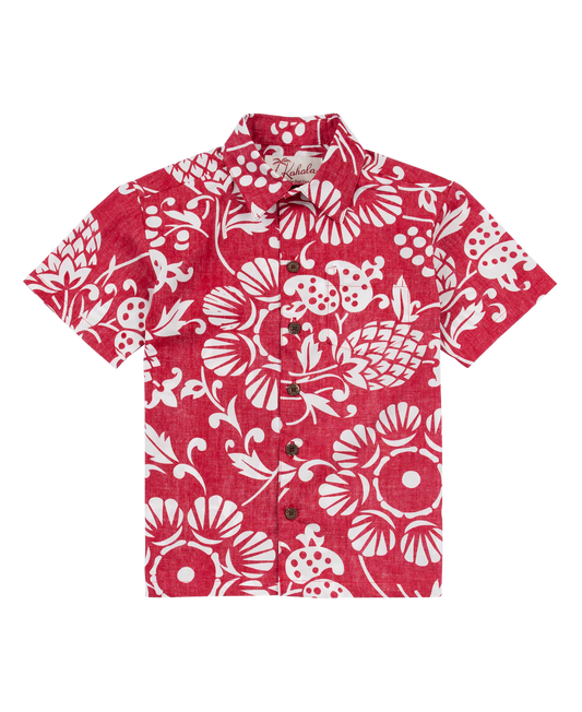 KAHALA - DUKE'S PAREO BOY'S SS SHIRT - RED