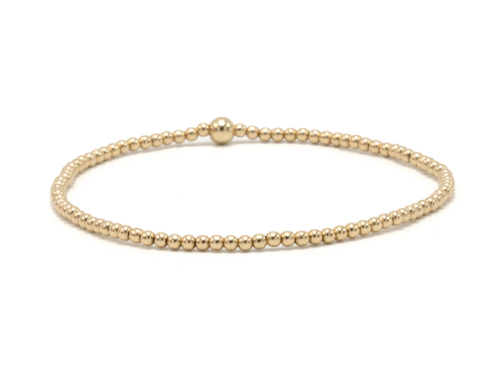 erin gray - 2mm Gold Filled Waterproof Karma bracelet (with single 4mm)