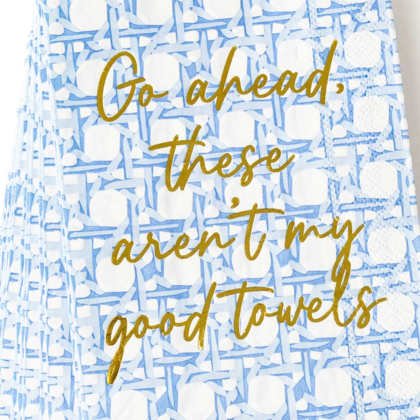 8 Oak Lane - Blue Cane Paper Guest Towel Packs