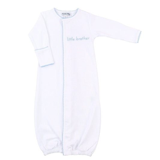 Magnolia Baby - Little Brother Embroidered Baby Converter Gown
