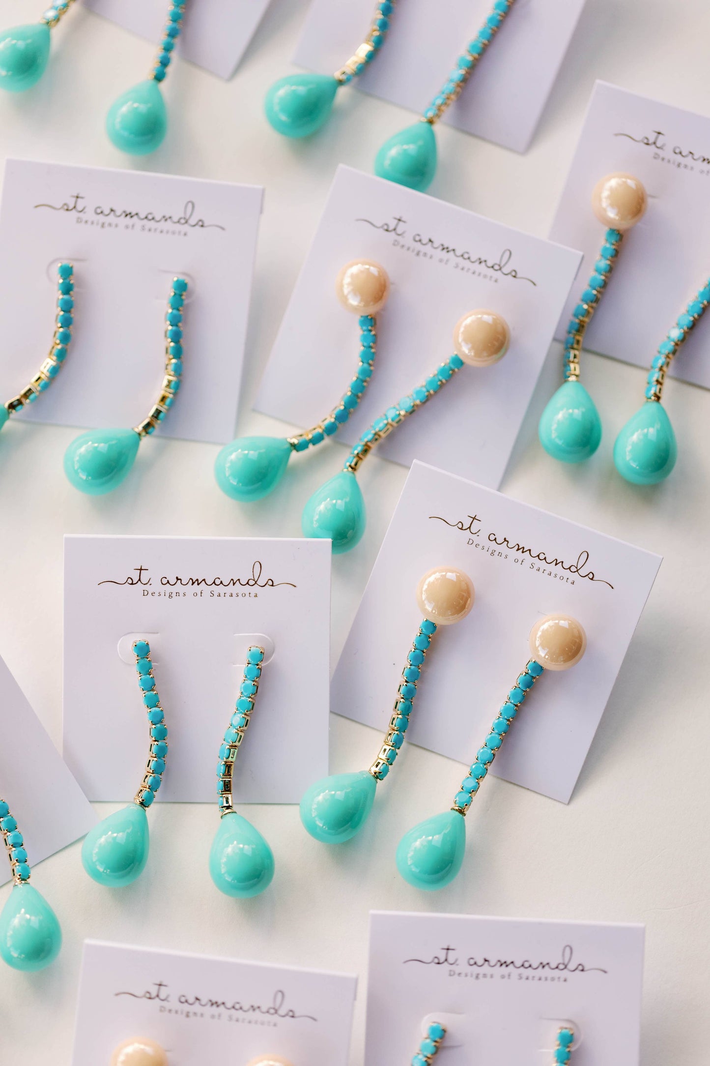 St Armands Designs of Sarasota - Turquoise Swingy Statement Earrings