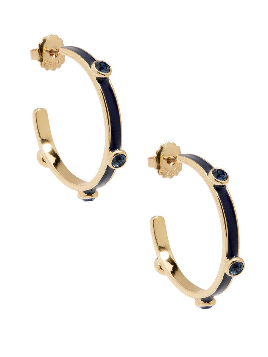 ZENZII Jewelry - Enamel Hoop Earring with Crystals