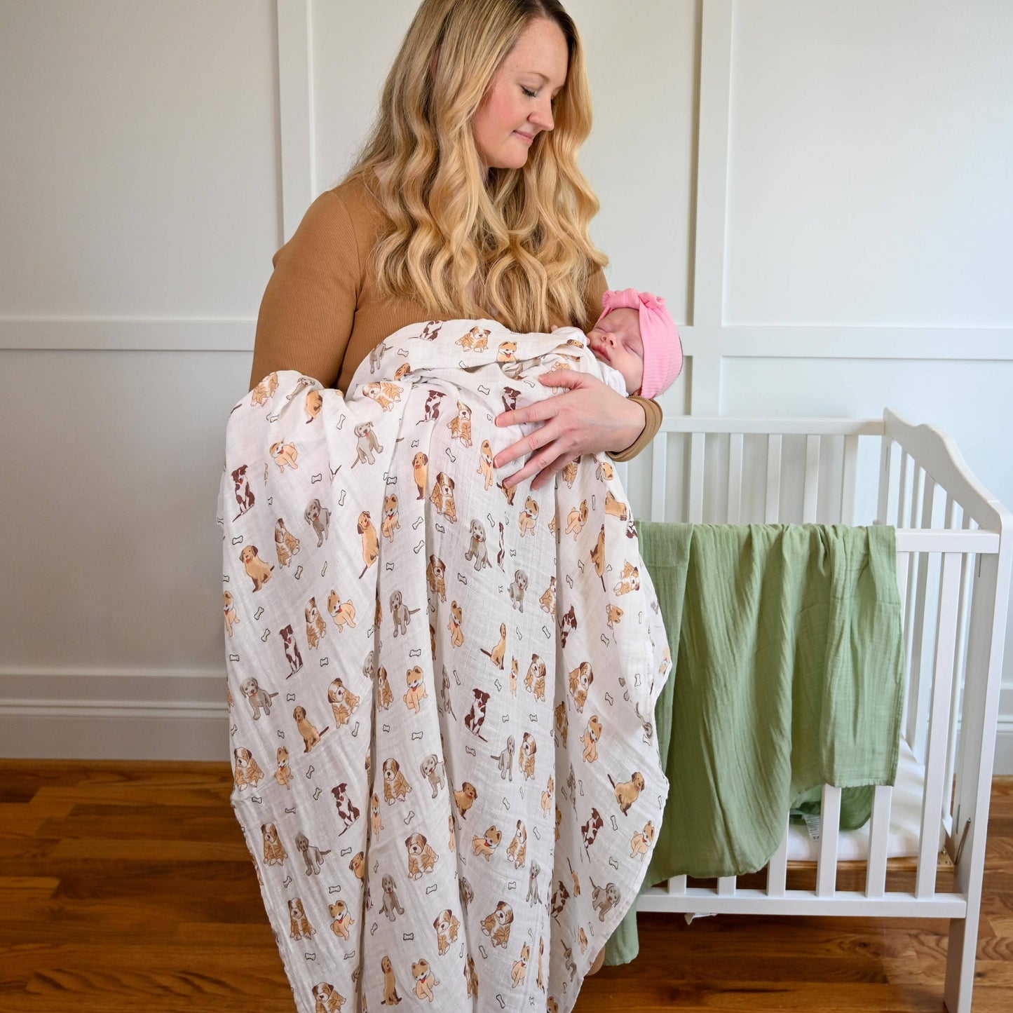 LollyBanks - Woof Woof Baby Muslin Swaddle Blanket
