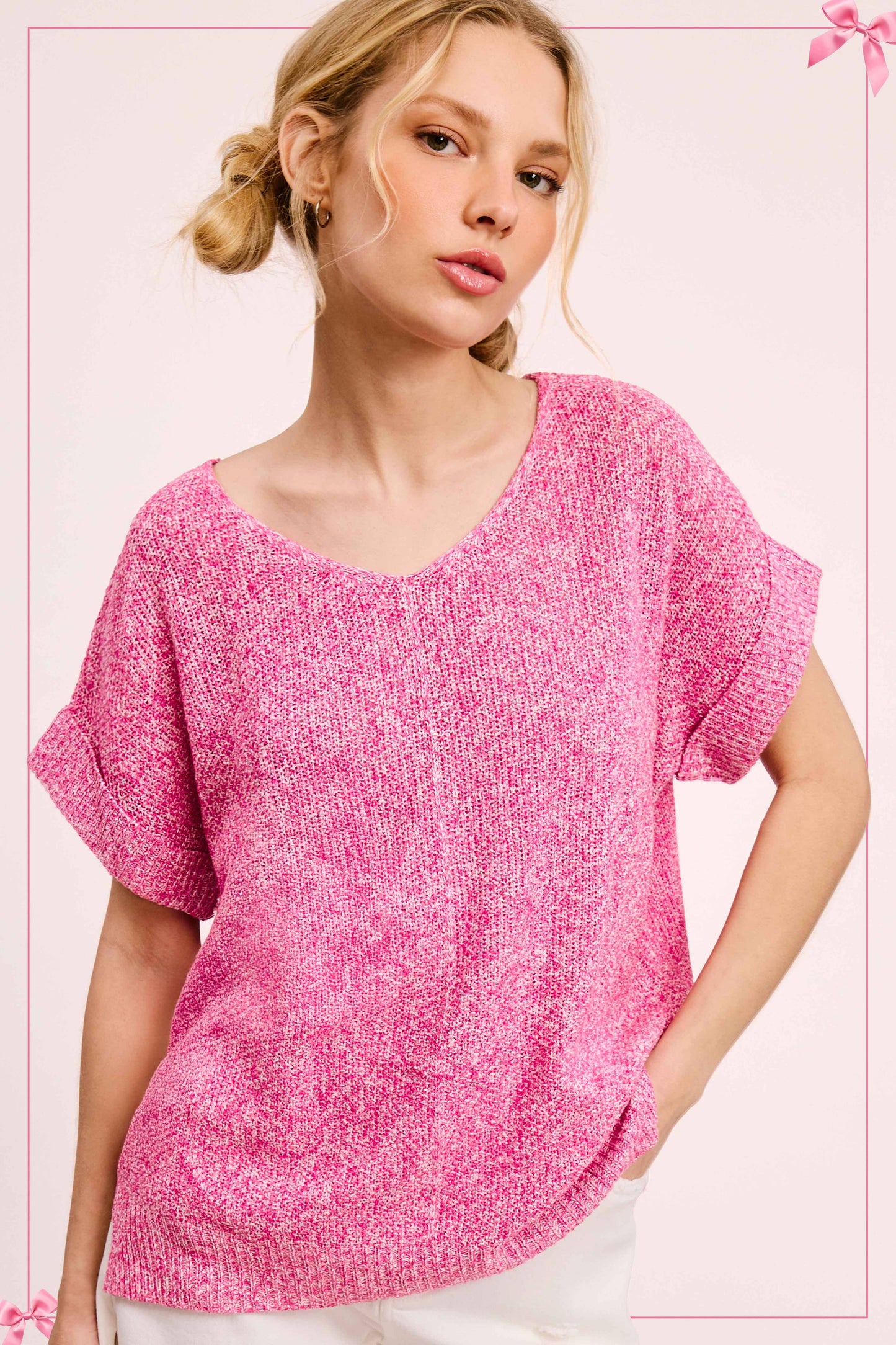 La Miel - Soft Lightweight Loose Fit Textured Pullover Sweater
