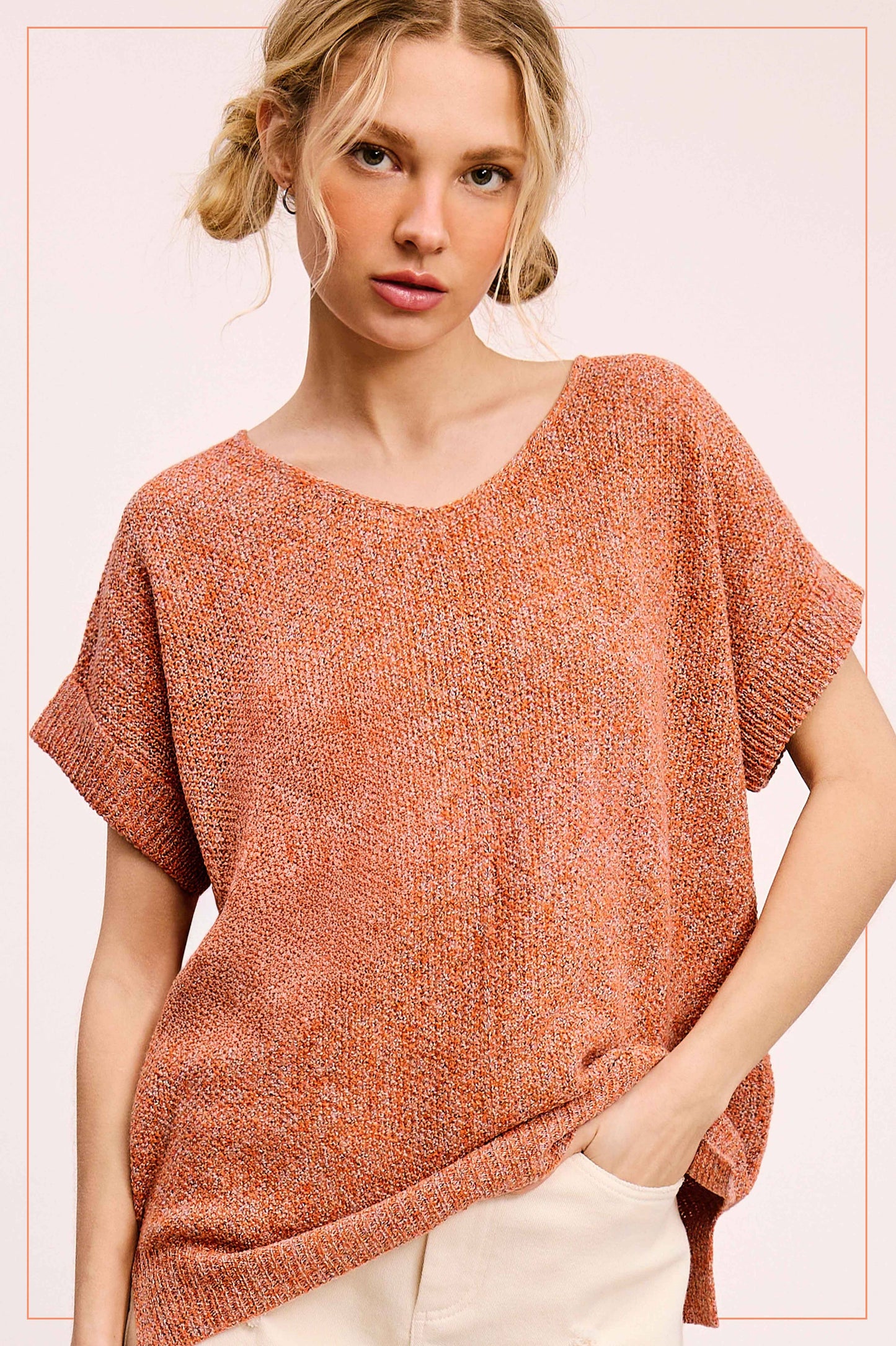 La Miel - Soft Lightweight Loose Fit Textured Pullover Sweater
