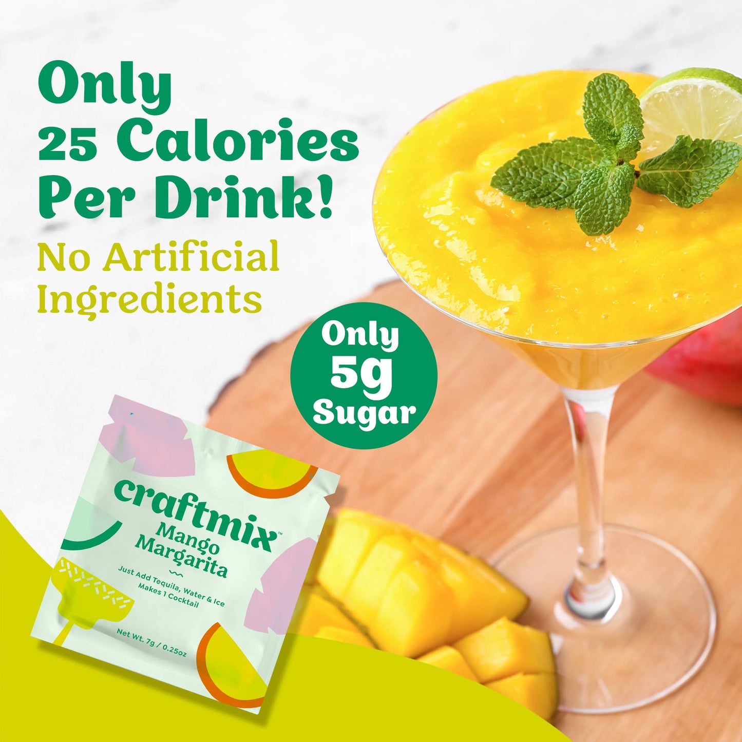 Craftmix - Mango Margarita Cocktail / Mocktail Mixer - 24ct Caddy