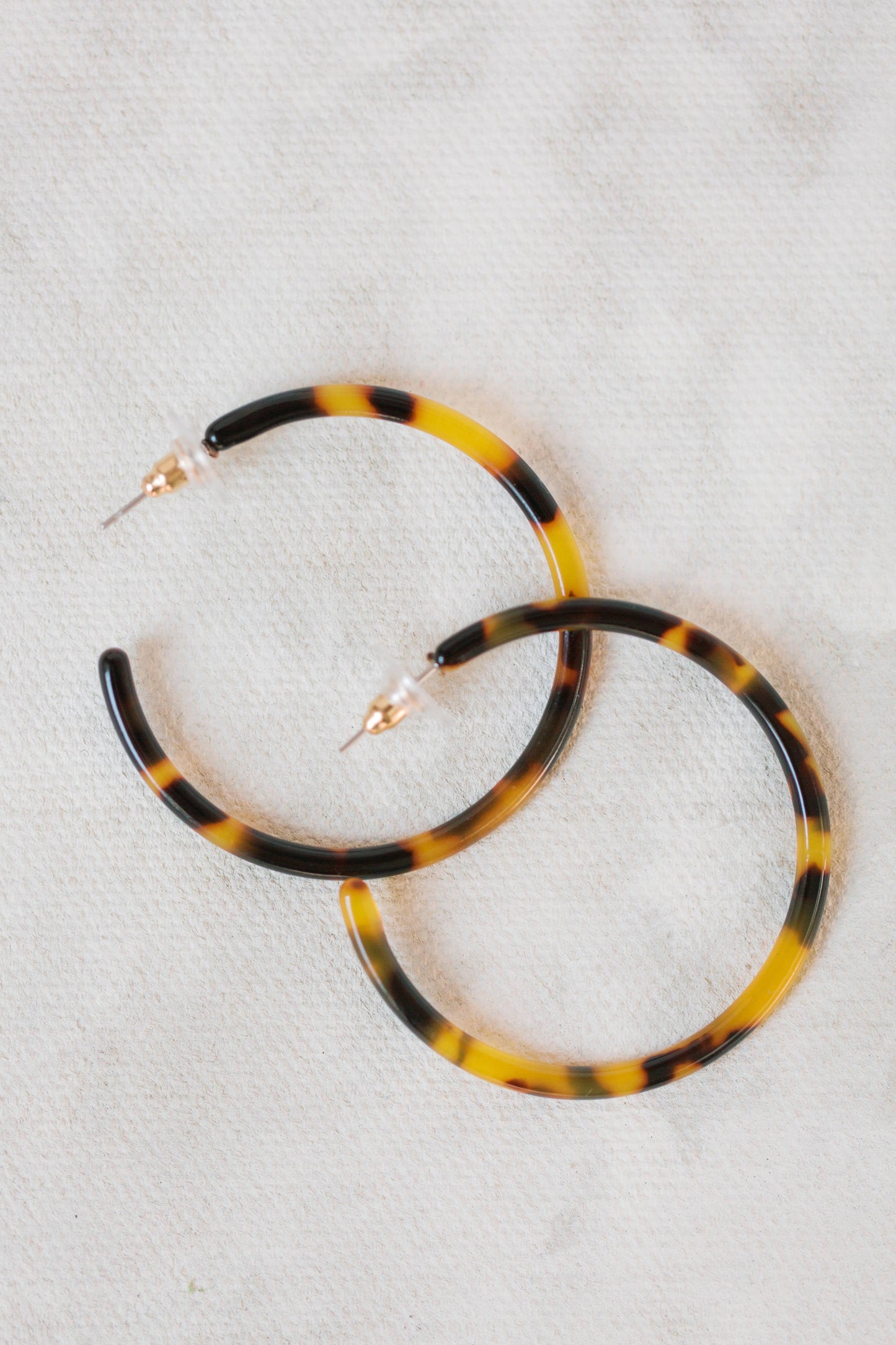 St Armands Designs of Sarasota - 1.25" Skinny Brown Tortoise Hoop Earrings