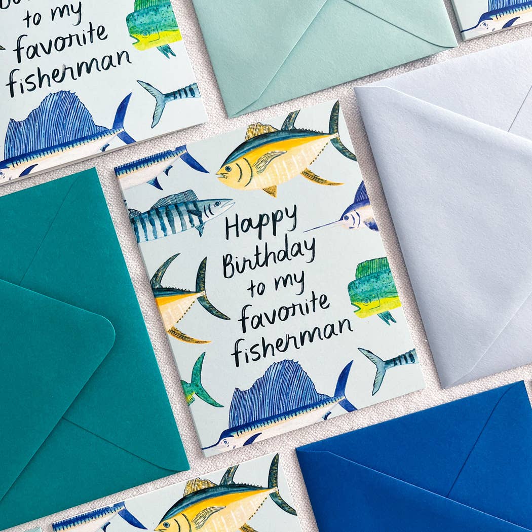 Salty Kai - Happy Birthday Fisherman Card 