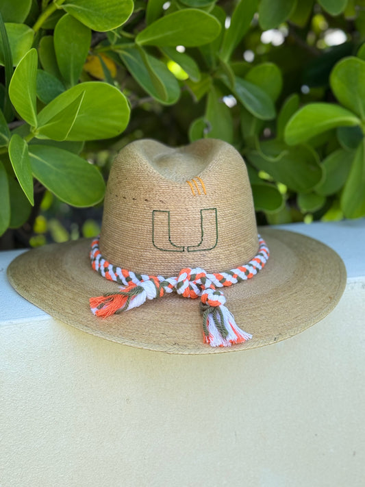 Tipsy Threads - University of Miami - Natural Palm Hat