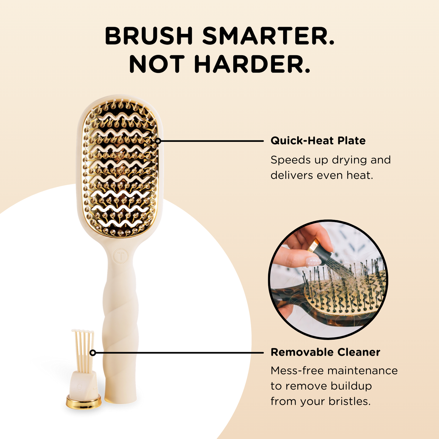 TELETIES - Vented Hair Brush | Tan
