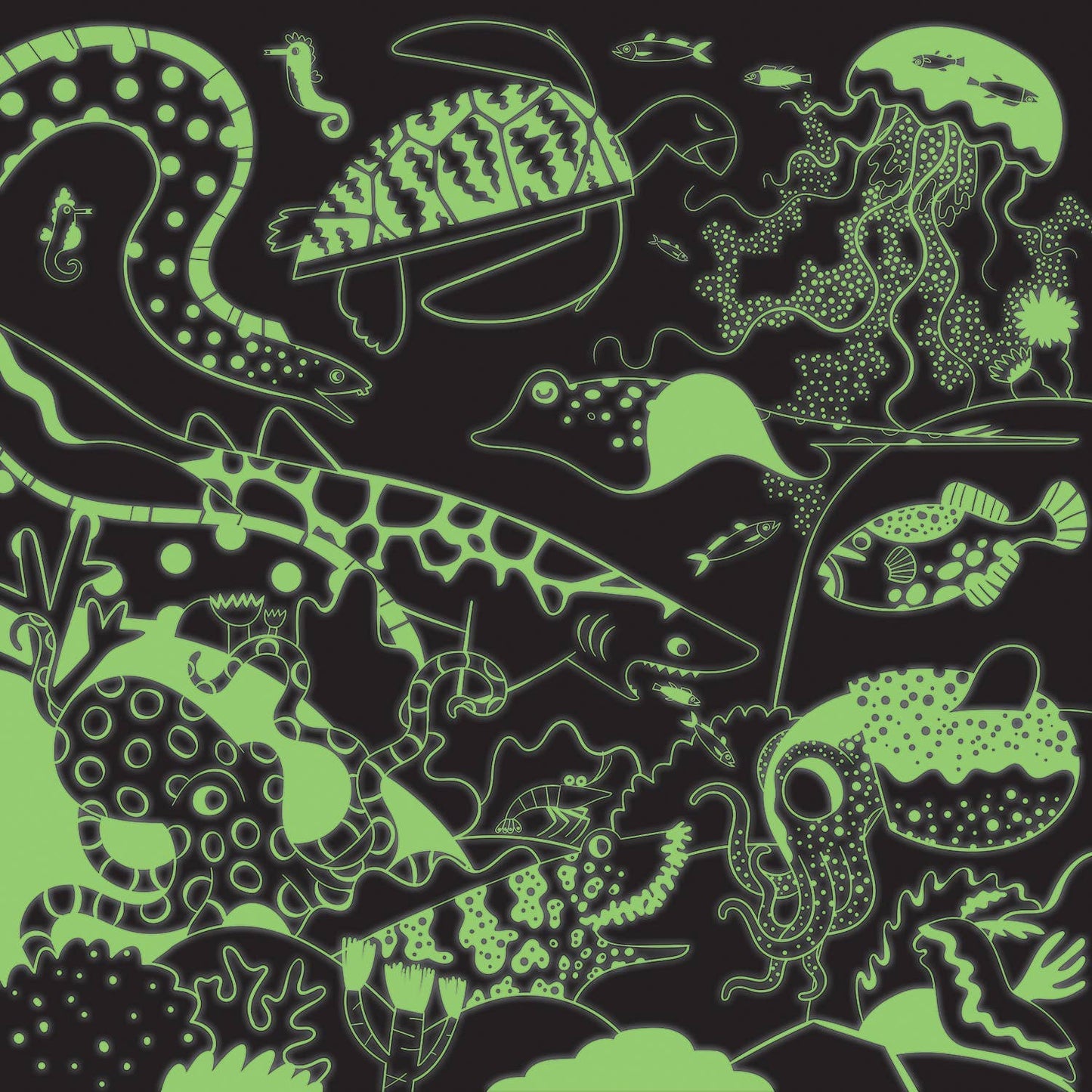Chronicle Books - Ocean Illuminated 500 Piece Glow in the Dark Family Puzzle